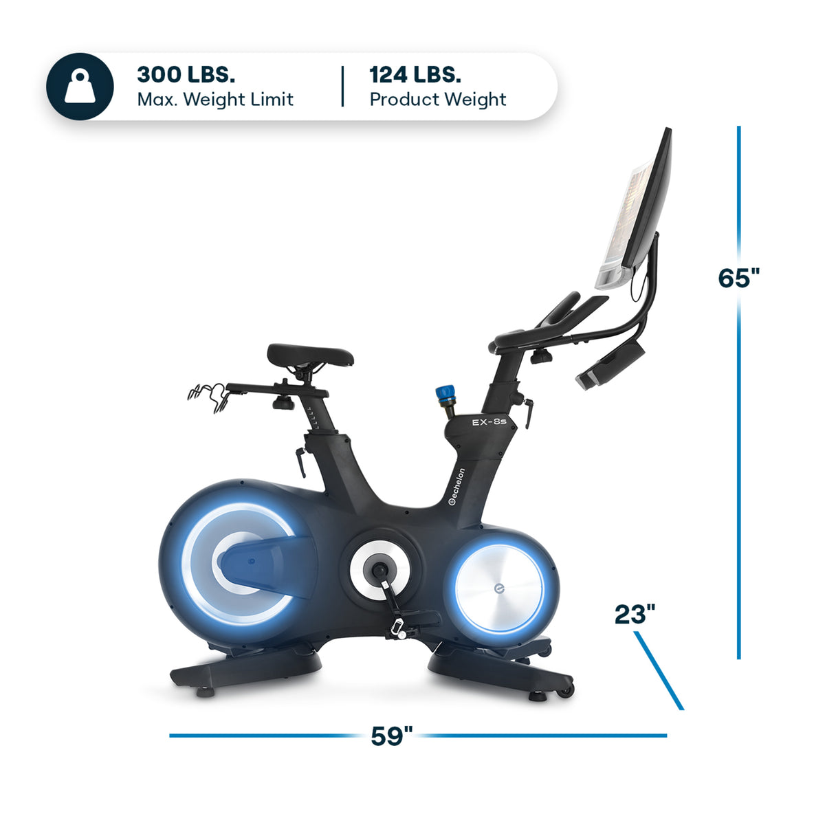 Echelon Connect EX-8s Smart Exercise Bike – 24" Curved HD Touchscreen & Magnetic Resistance