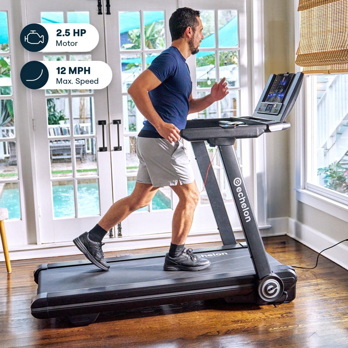 Echelon Stride-6 Auto-Fold Treadmill | Compact, High-Performance Running