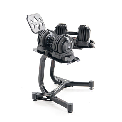 Echelon Adjustable Dumbbells Set 7–52.5 lbs with Stand, Quick Weight Adjustment, Space-Saving Design