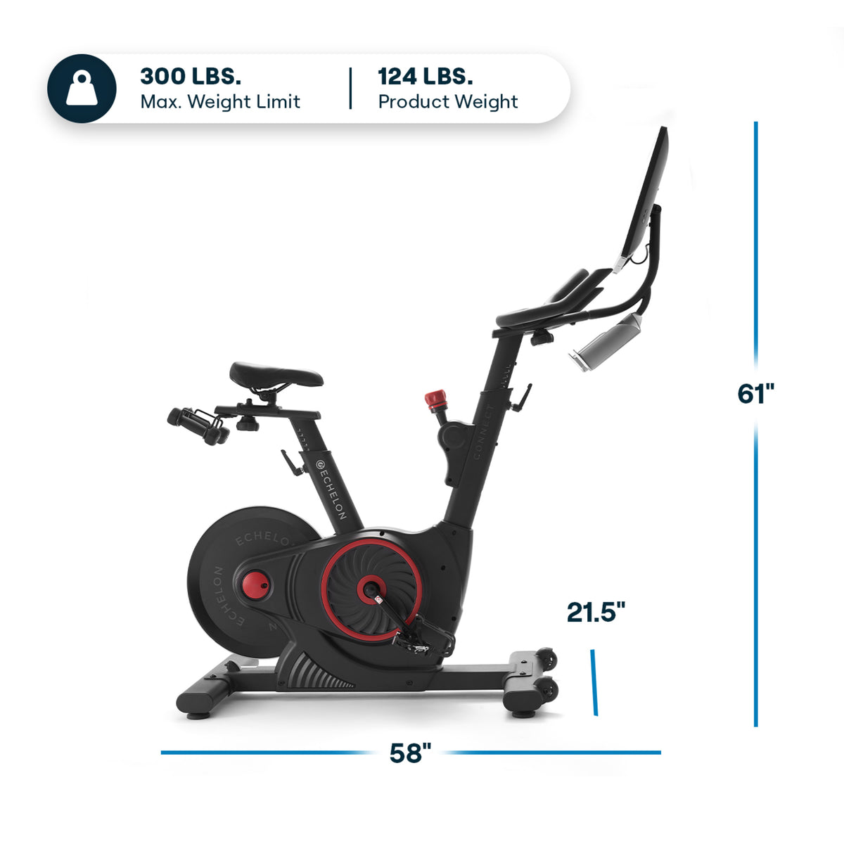 Echelon Connect EX-5s Smart Exercise Bike – 22" HD Touchscreen & 32-Level Magnetic Resistance
