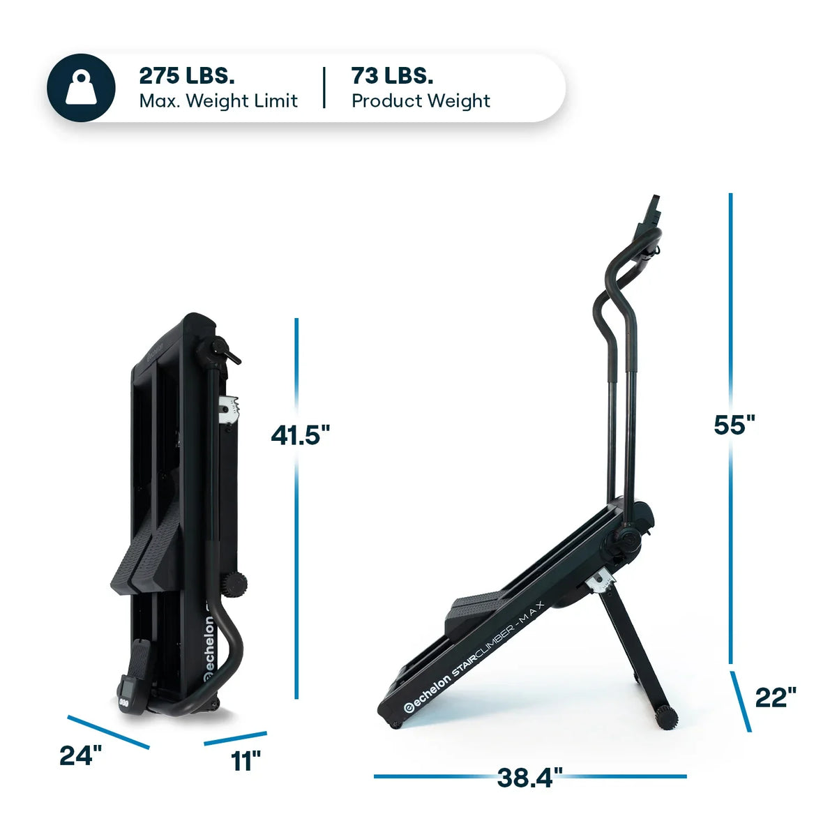 Echelon Stair Climber Max, Stair Stepper Machine with 32 Magnetic Resistance Levels and Foldable Design